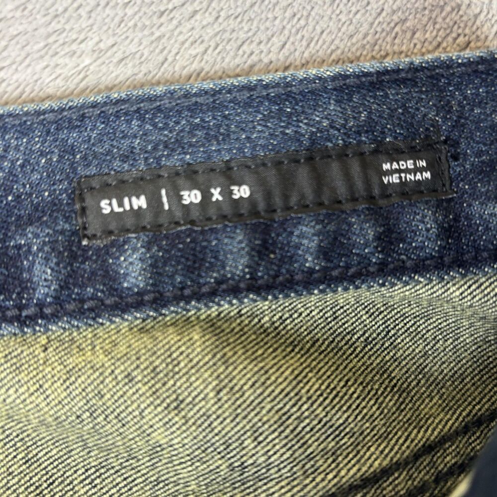PacSun Jeans Mens 30x30 Blue‎ Wash Slim Straight Mid Rise Stretch Denim Pants - Picture 6 of 13